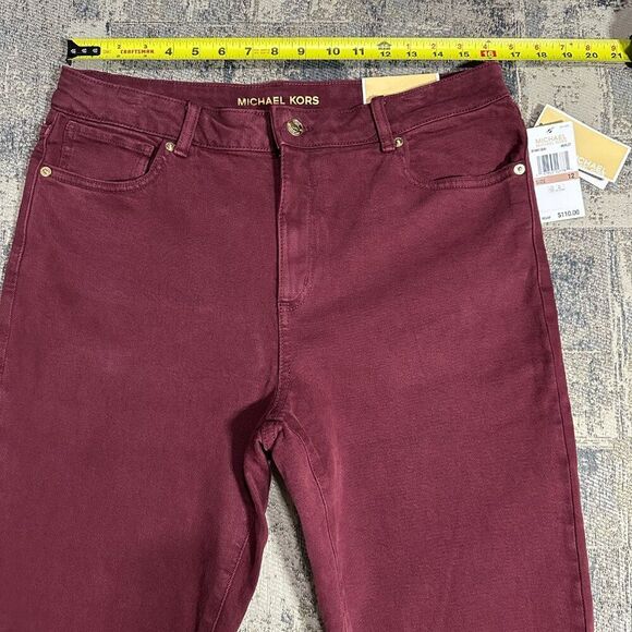 Michael Kors Women Jeans Selma Hi Rise sz 12 Merlot Skinny Ankle $110 NWT - Picture 5 of 10